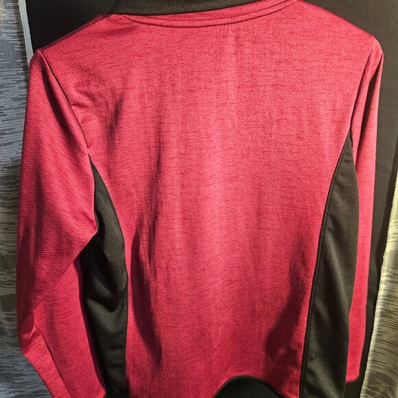 St John Bay Purple/Black Long Sleeve 1/4 Zip Fleece Sweatshirt Women's Size PM - Picture 2 of 4